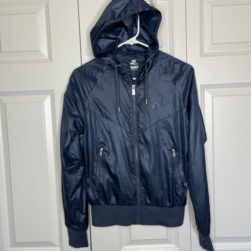 Nike Windrunner Hooded Windbreaker Jacket Blue Size Small - Picture 2 of 10